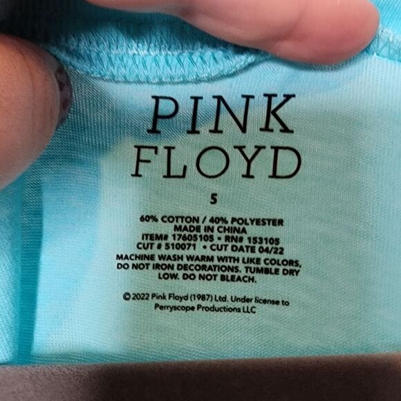 5X 28W Torrid Blue Pink Floyd Animals Tank Pastel V Neck 80s Retro Classic Rock - Picture 3 of 5